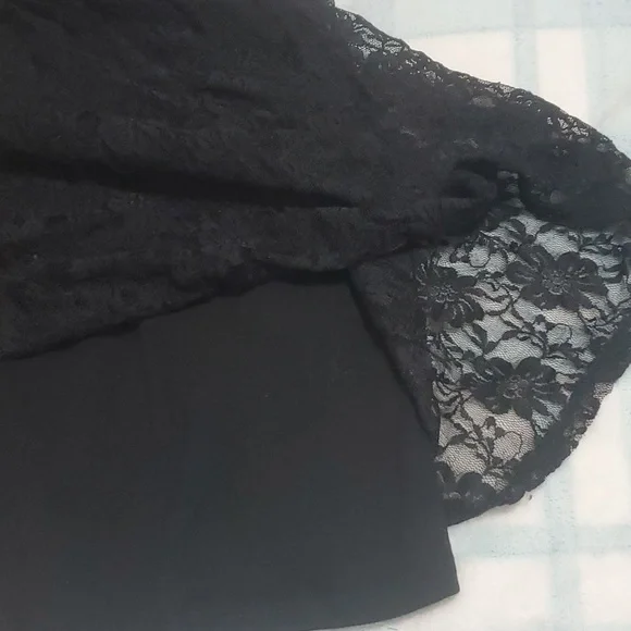 MIDNIGHT HOUR Black Floral Lace Short Dress Size Medium - Picture 6 of 8